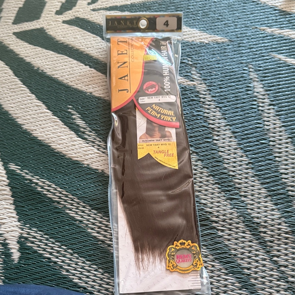 Janet Collection Natural Perm Yaky Hair Extension - Medium Brown (#4) 12 inches